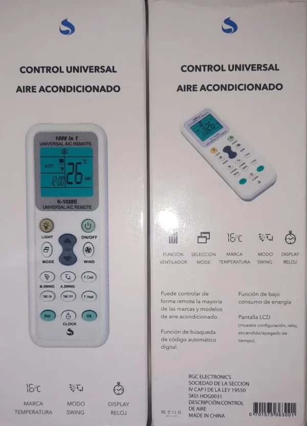 Control Remoto Universal Aire Acondicionado