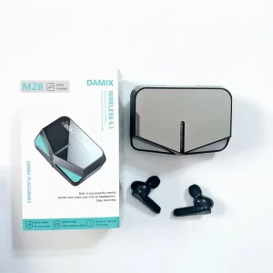 TWS M28 Auriculares para juegos Auriculares con micrófono Baja latencia 9D Estéreo Auriculares inalámbricos Pantalla LED Auriculares deportivos M28