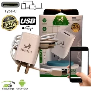 Cargador De Celular Usb Carga Rápida 2.4a +cable Usb Tipo C