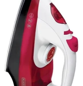 Plancha a vapor Black+Decker IRX5300 TrueGlide color blanco y rojo con suela antiadherente