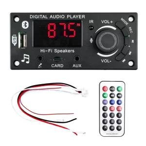 Amplificador de Audio de placa decodificadora de MP3 de 2*50W 100W para REPRODUCTOR DE MP3 de coche Bluetooth Grabación de FM USB TF micrófono USB interruptor de grabación de llamadas Audio
