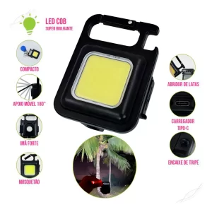 Llavero USB recargable multifuncional con linterna LED