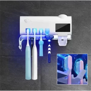 Porta Cepillo Dental C/esterilizador Uv Dispensador De Pasta