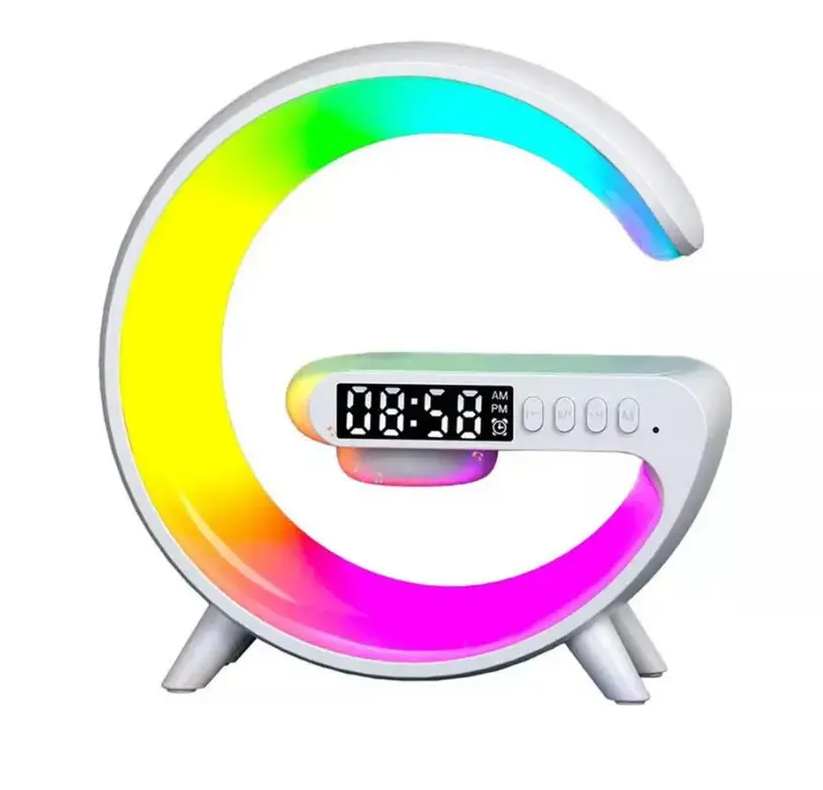 Velador Moderno con despertador y cargador RGB